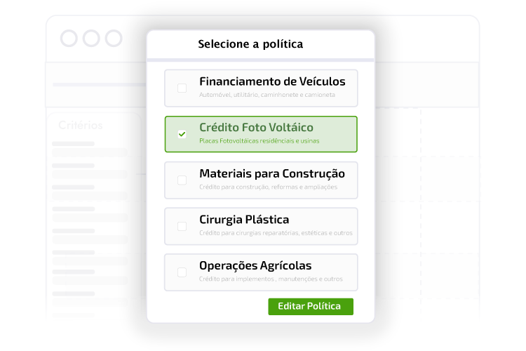 critérios de crédito